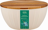 Салатник Sugar&Spice коллекция Rosemary, с крышкой из натурального дерева, 2,8л, круглый, 220х220х108 (SE1060)