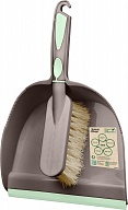 Щетка с совком Spin&Clean коллекция Green Republic, с антискользящей ручкой, гибкая износостойкая щетина, 85х215х310 (SC5513)