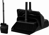 Комплект для подметания (щетка и совок с крышкой на длинных металлических ручках, с кромкой) Профи