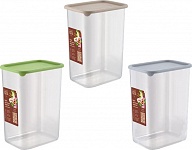 Банка для сыпучих продуктов Sugar&Spice коллекция Vanilla, система идентификации крышек, гибкая крышка, 2л, прямоугольный, 140х105х195 (SE168310)