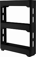 Этажерка Keeplex коллекция Black, 3-х секционная, на колесиках, узкая, 537х138х235 (KL3838)