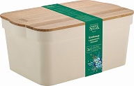 Хлебница Sugar&Spice коллекция Rosemary, с деревянной крышкой, пластиковая, 7,5л, 325х214х145 (SE1064)